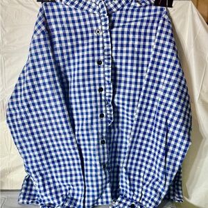 Woman’s blue white checkered shirt-XXL